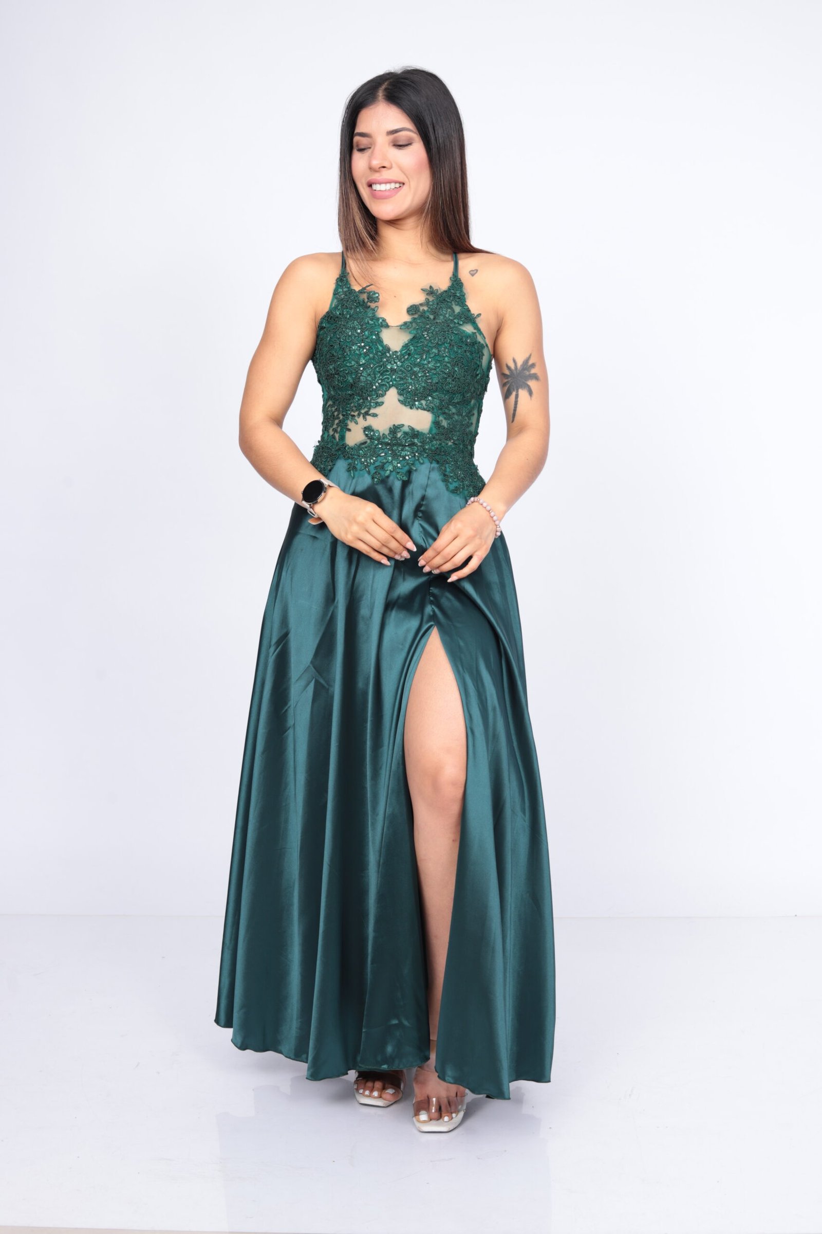 Cely #2 falda satin abertura - Imagen 7