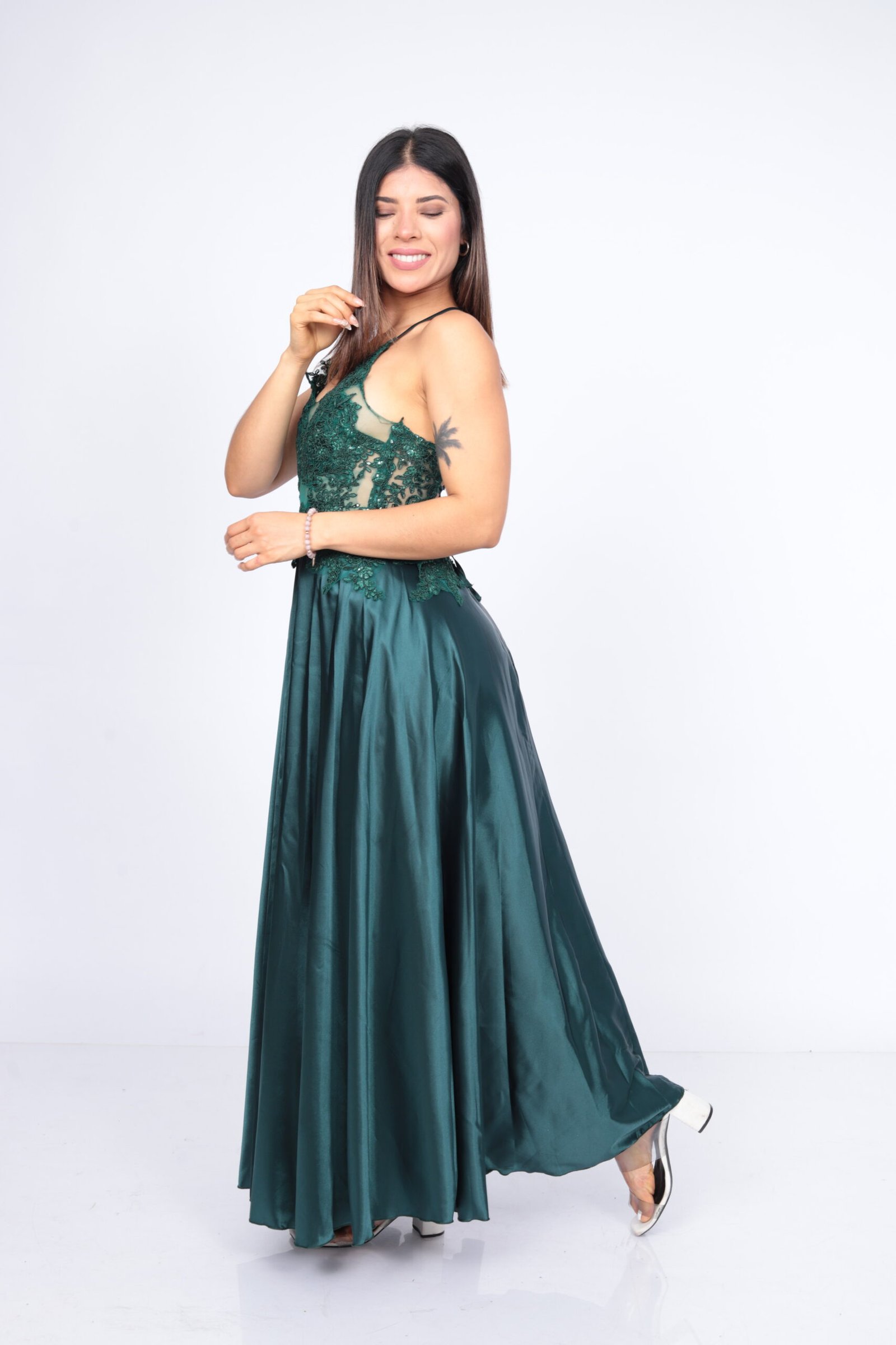 Cely #2 falda satin abertura - Imagen 5