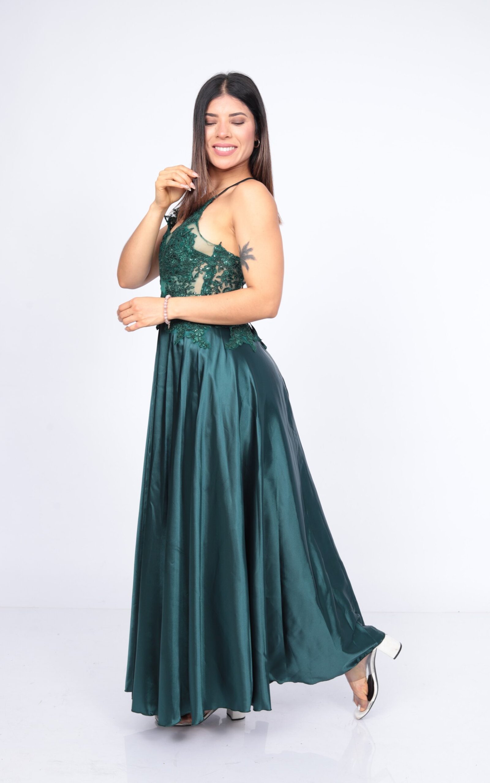 Cely #2 falda satin abertura - Imagen 3